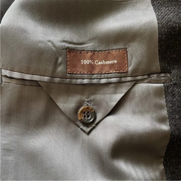 Joseph & Lyman Cashmere Blazer Men's 42R Charcoal Gray 3 Button Single NonVented - Picture 10 of 11